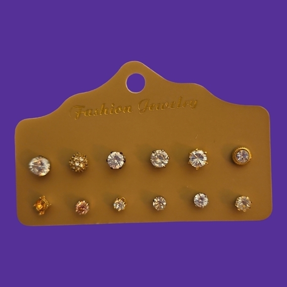 Vintage Jewelry - 3/$30 Vintage Twelve Single Crystal Post Stud Earrings